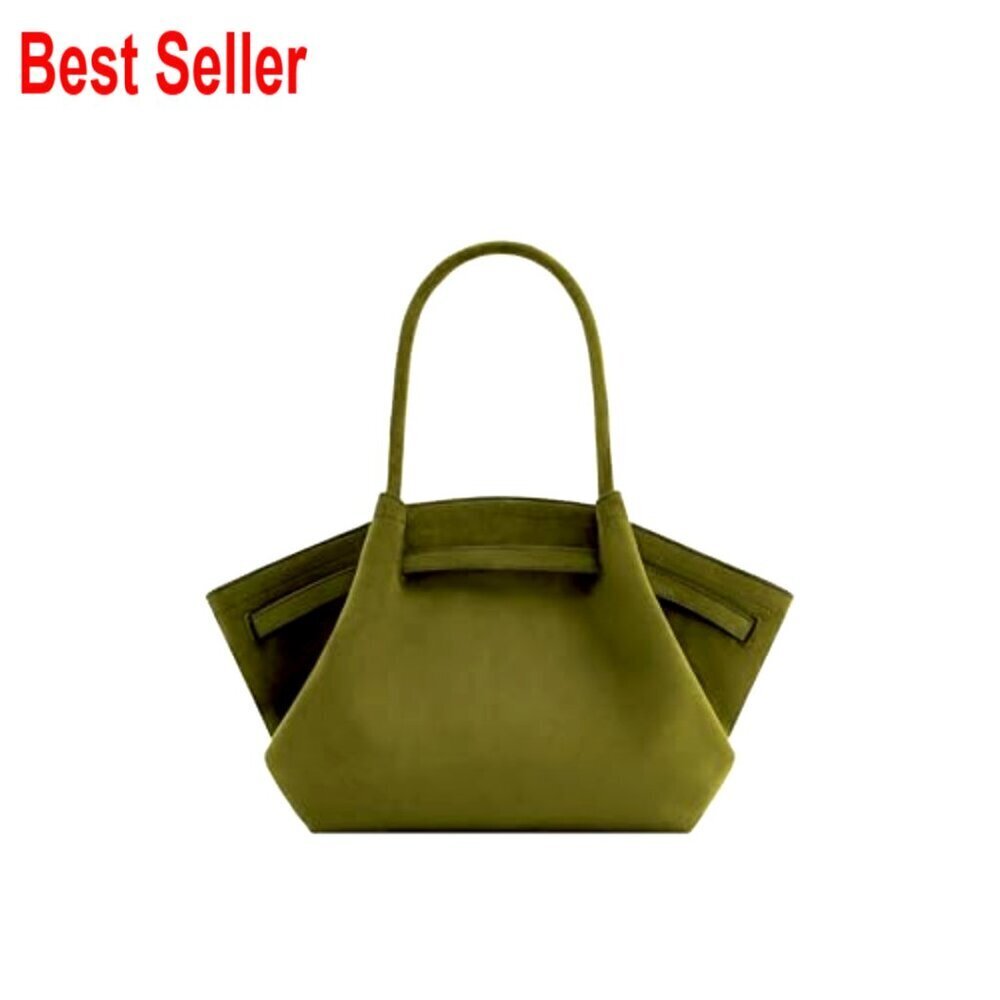 Faux Suede Medium Tote Bag with Magnetic Closure - Picture 6 of 7